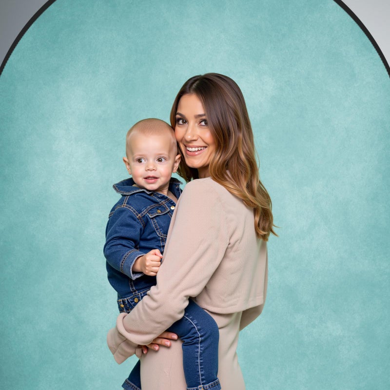 Kate Collapsible Backdrop Pop Up Photo Backdrops Blue Folded Background for Headshot, for Portrait Photography, for Video, 5x6.5ft - Image 2